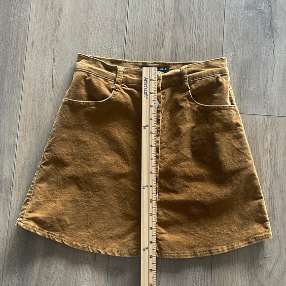 Brandy Melville Velvet Button Front Mini Skirt Size S Brown Preppy Academia - Picture 8 of 9